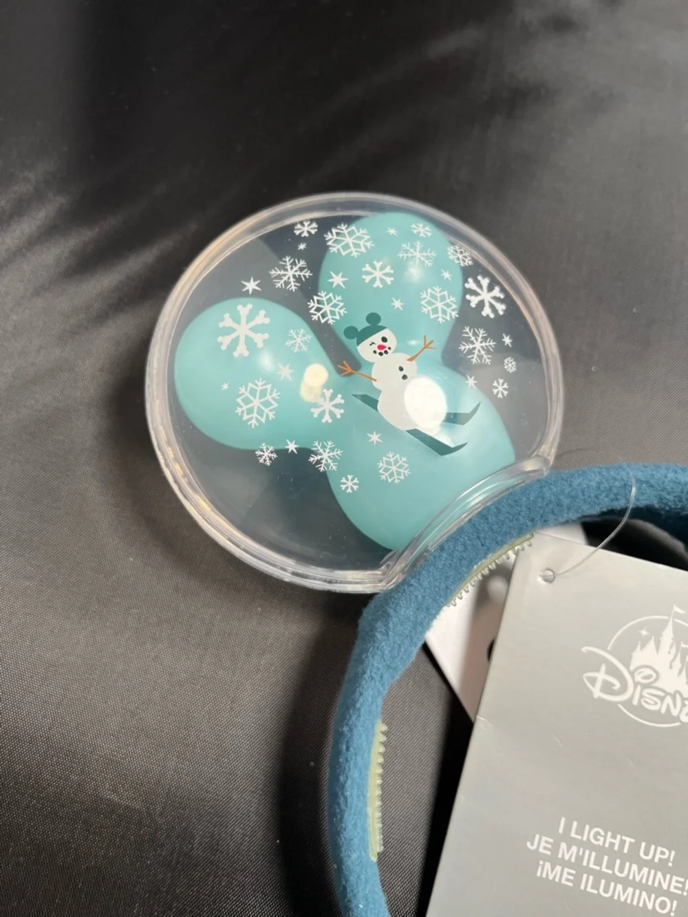 Disney Light-Up Snowman Minnie Mouse Ears Headband Winter Holiday Blue - Picture 4 of 5